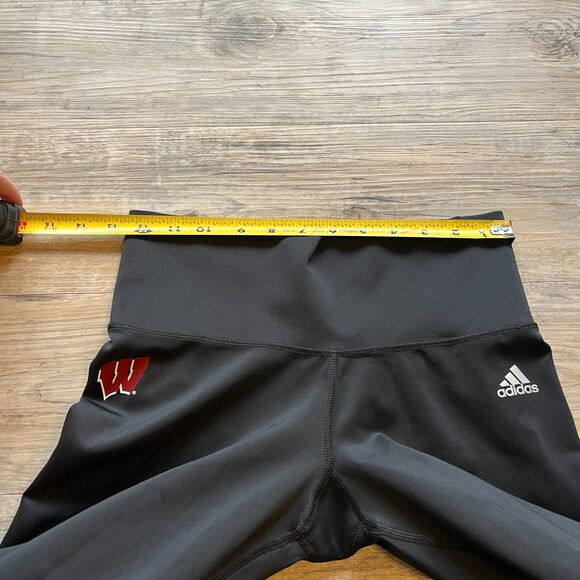 UW Madison Leggings Capris Black Small Wisconsin Red White University - Picture 5 of 7